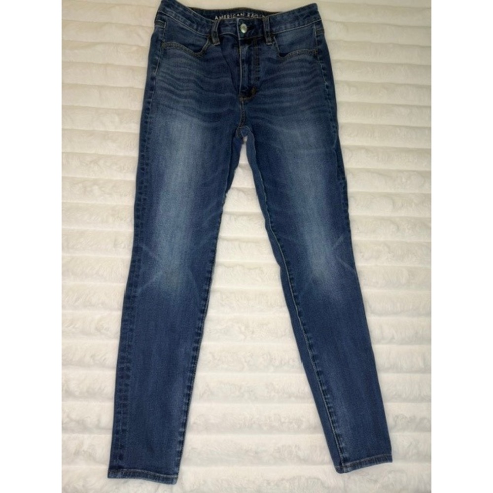 American Eagle Next Level Stretch‎ Hi Rise Jeggings Medium Wash Womens 0004